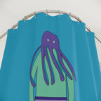 Quirky Octopus-Headed Swimmer Shower Curtain Gift: Whimsical Art for Playful Homes