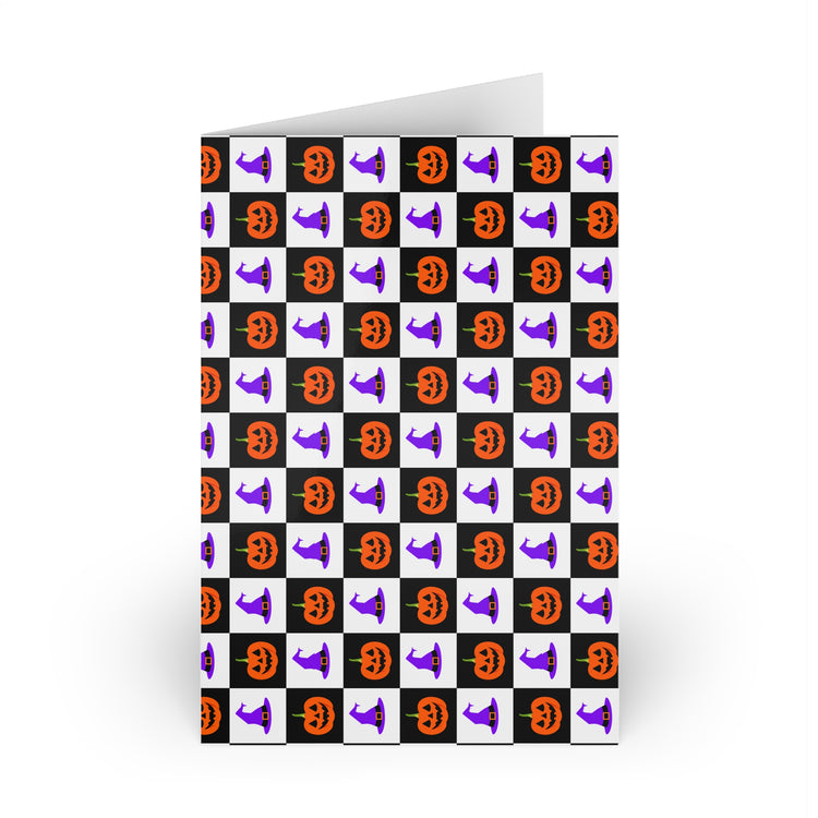 Jack-O'-Lantern Parades (1 or 10-pcs) greeting card in white – original NewGiftDay design