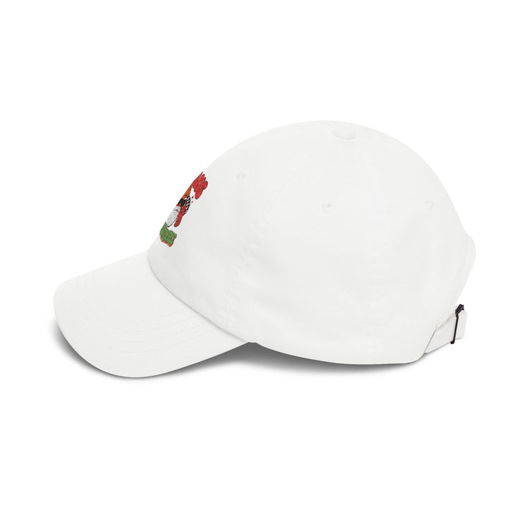 Claus With Confidence Classic Dad Cap hat in white – original NewGiftDay design