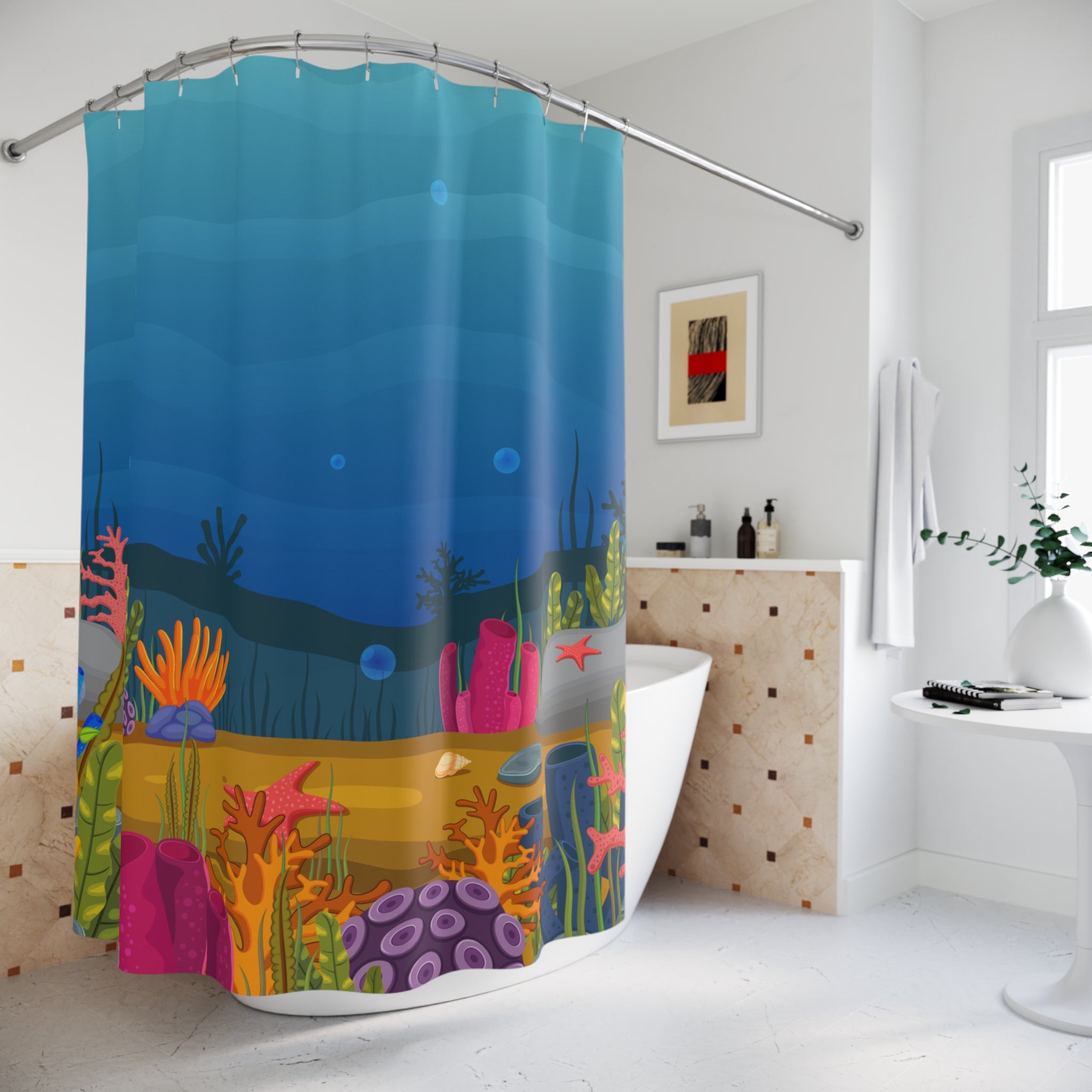 Deep Sea Coral Reef Shower Curtain Gift: Immersive Fantasy for Adventure Homes