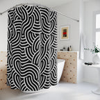 No Rules Black & White Shower Curtain