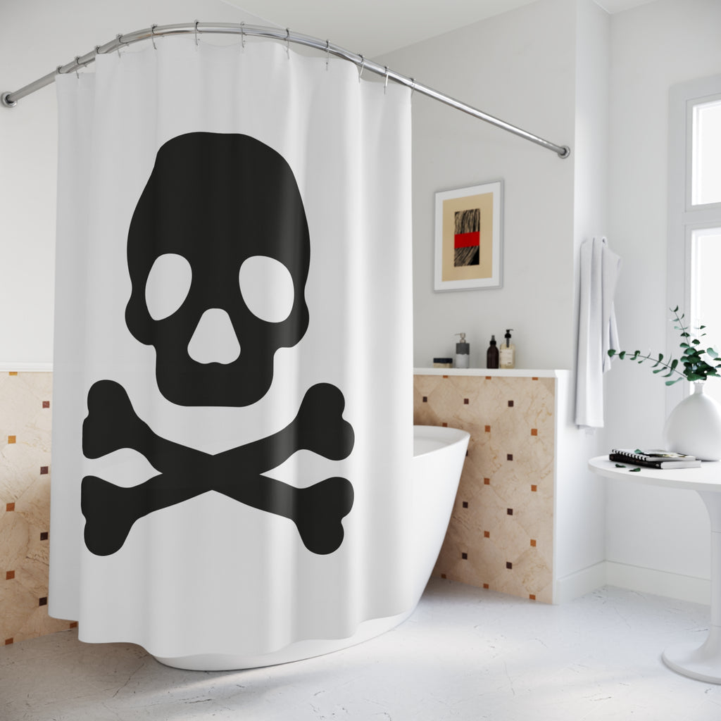 Bold Black Jolly Roger Shower Curtain Gift: Pirate Spirit for Edgy Homes