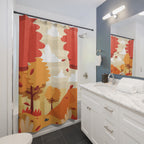 Picturesque Autumn Hills Landscape Shower Curtain Gift: Scenic Fall for Cozy Homes