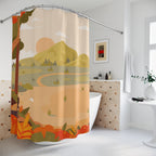Whimsical Autumn Fox & Woodpecker Shower Curtain Gift: Charming Fall for Nature Lovers