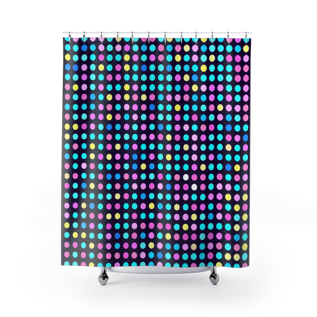 Disco Dot Grid Shower Curtain Gift: Maximalist Energy for Celebration Homes