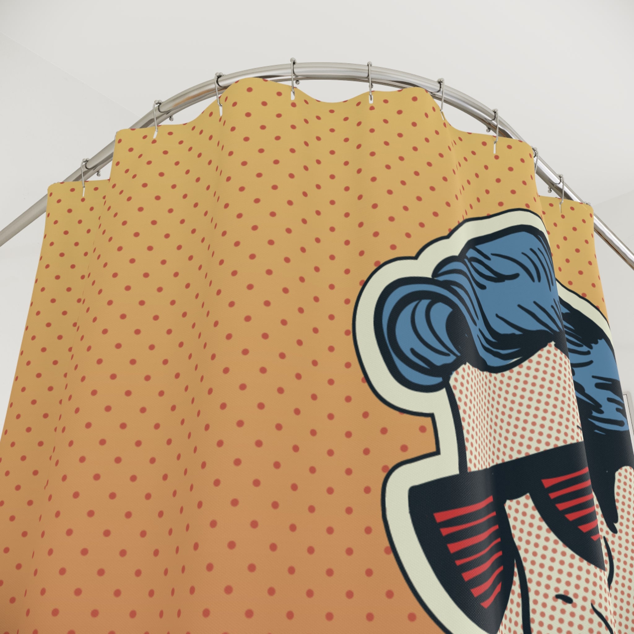 Pop Art "Shaka" Cool Guy Shower Curtain Gift: Retro Surf Vibes for Fun Homes