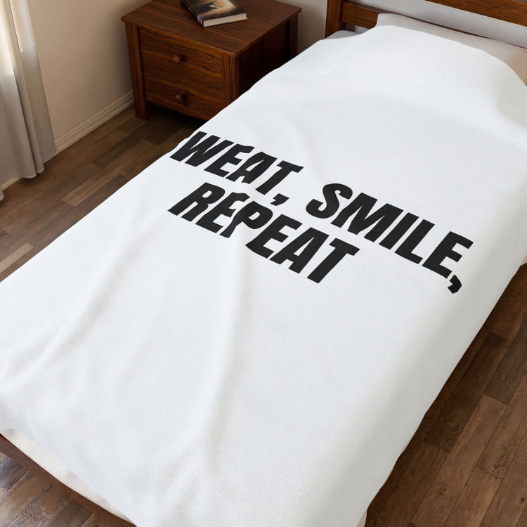 Sweat, Smile Repeat blanket – original NewGiftDay design