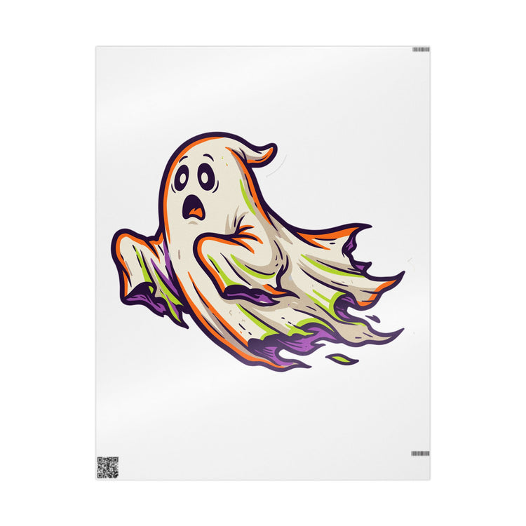 Wavy Ghost Halloween Wrapping Paper design