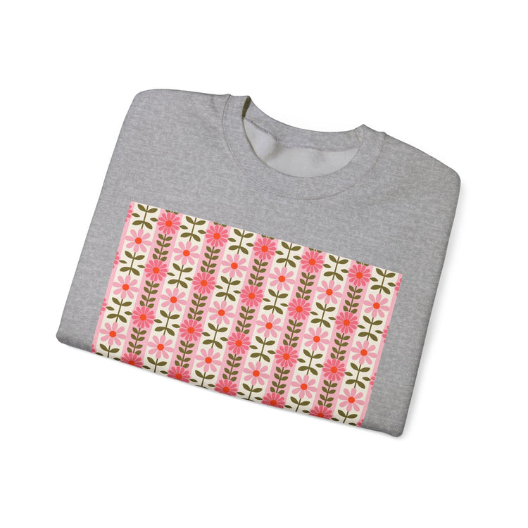 Retro Daisy Blooms™ sweatshirt in sport-grey – original NewGiftDay design