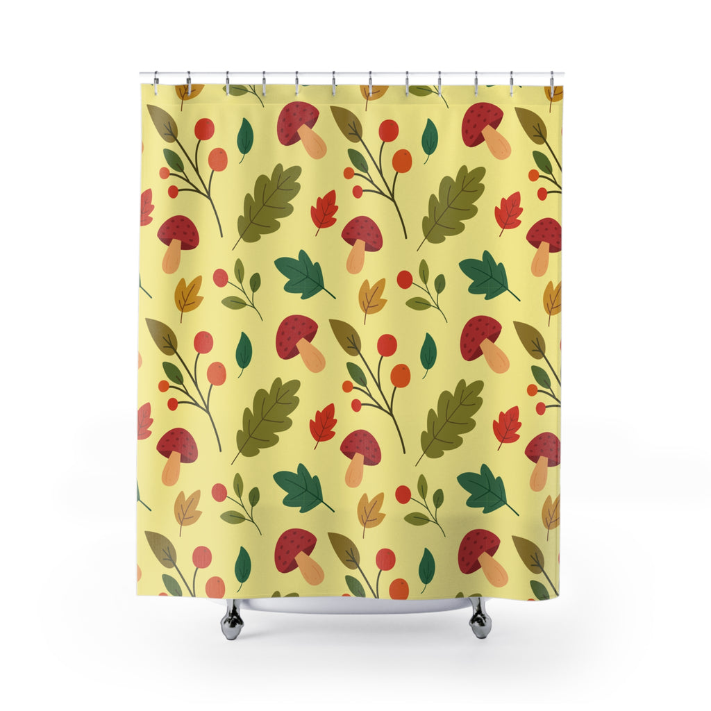 Cozy Autumn Woodland Pattern Shower Curtain Gift: Charming Fall for Nature Lovers