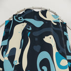 Abstract Playful Pup Shower Curtain Gift: Whimsical Canine Art for Dog Lover Homes