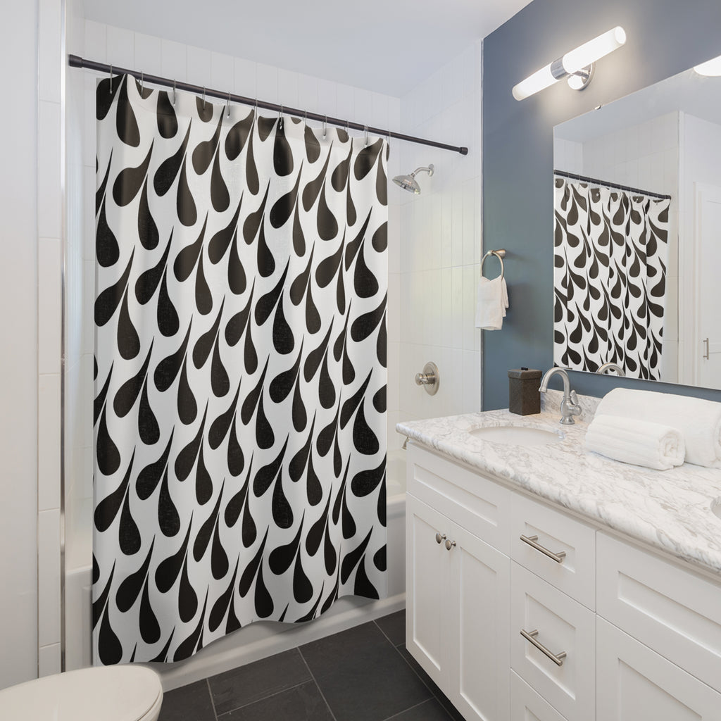 Abstract Water Drops Shower Curtain