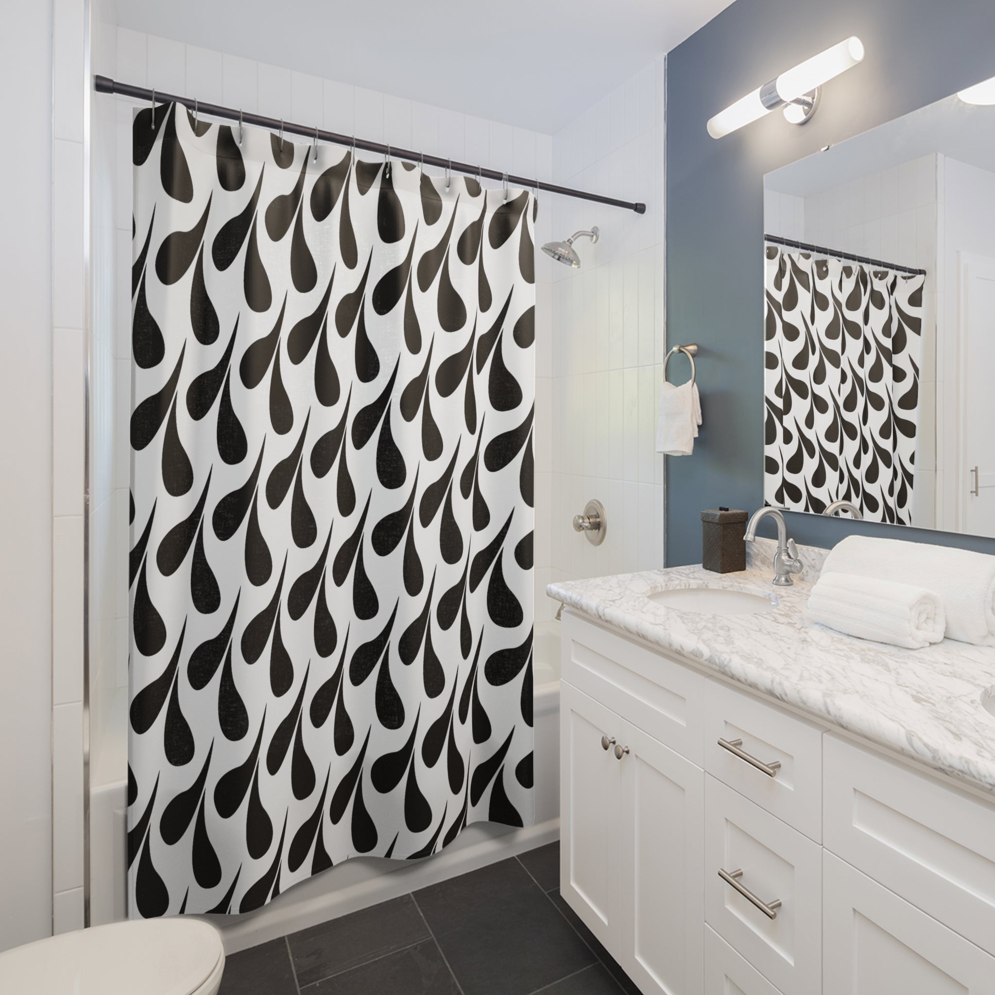 Abstract Water Drops Shower Curtain