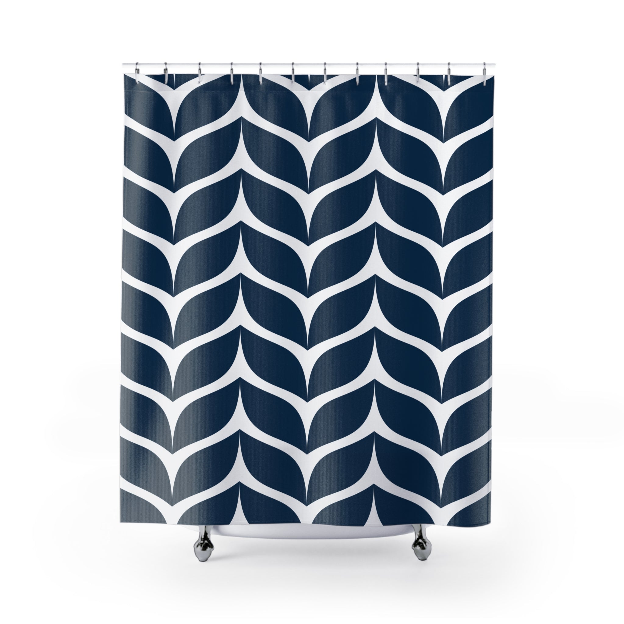 Serene Blue Whale Tail Silhouette Shower Curtain Gift: Ocean Calm for Minimalist Spaces