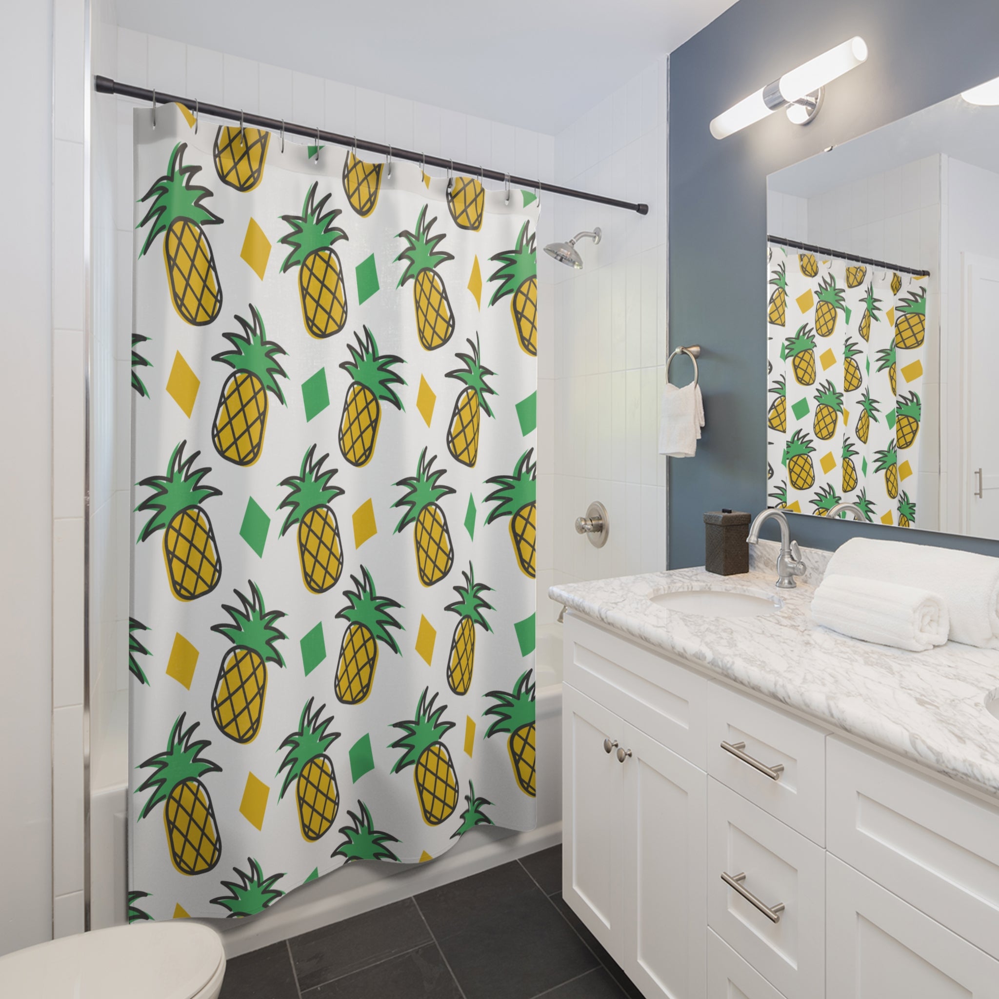 Whimsical Pineapple Pattern Shower Curtain Gift: Tropical Fun for Sunny Homes
