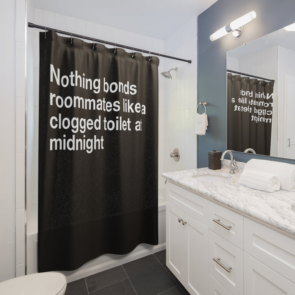 Midnight Clogged Toilet Shower Curtain