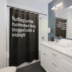 Midnight Clogged Toilet Shower Curtain