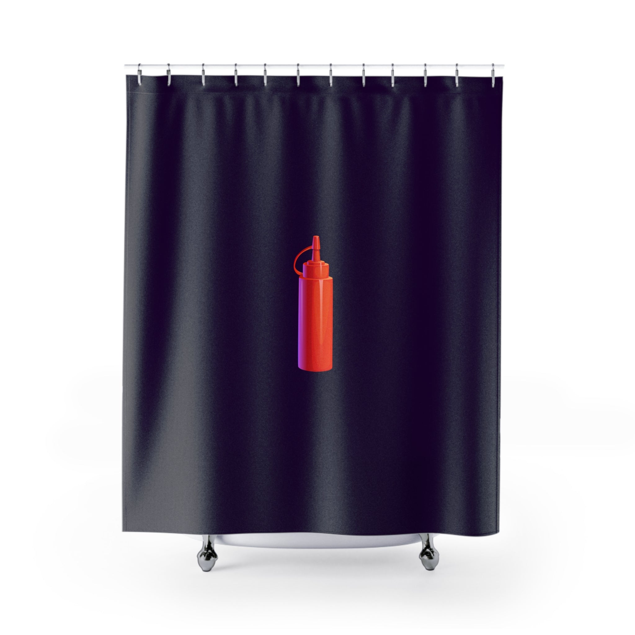 Minimalist Squeeze Bottle Shower Curtain Gift: Pop Art Humor for Foodie Homes