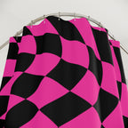 Psychedelic Hot Pink Checkerboard Shower Curtain Gift: Retro-Modern for Vibrant Homes