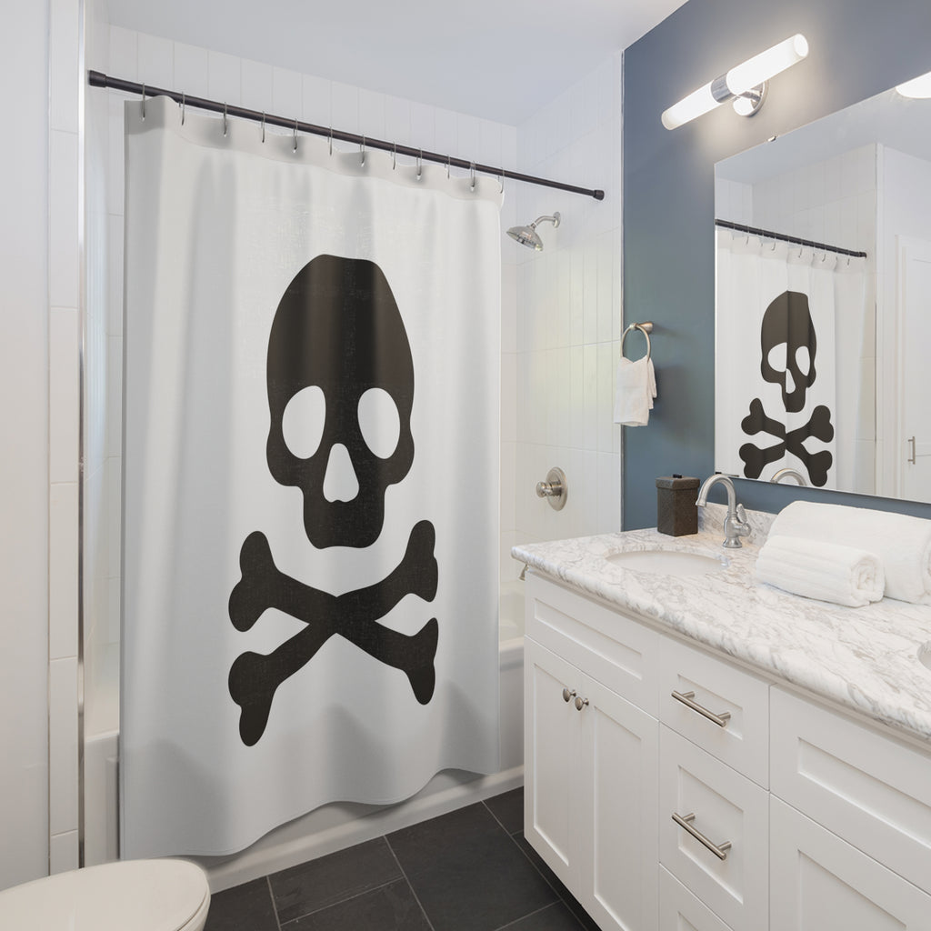 Bold Black Jolly Roger Shower Curtain Gift: Pirate Spirit for Edgy Homes