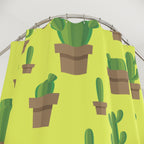 Minimalist Potted Cactus Shower Curtain Gift: Desert Chic for Modern Homes