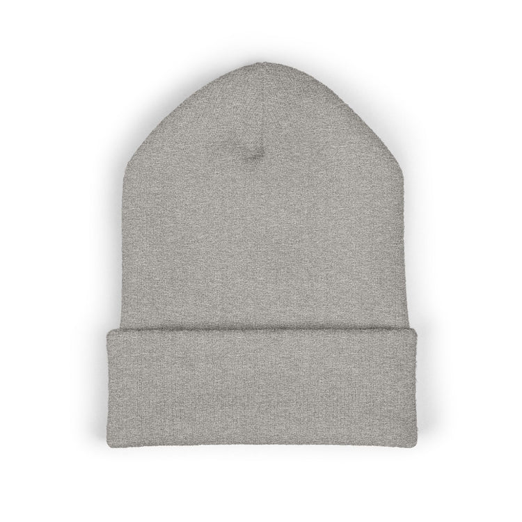 Dripping Ghost Face beanie in heather-grey – original NewGiftDay design