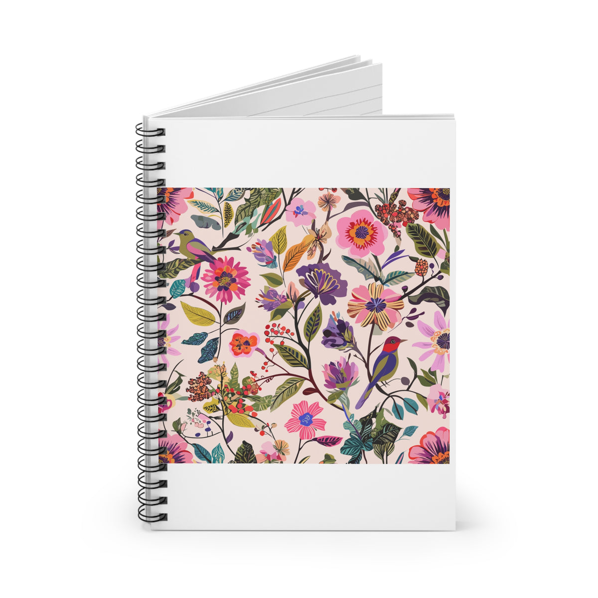 Blush Bird Garden Spiral Pretty Companion notebook – original NewGiftDay design, view 2