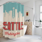 Retro Seattle Cityscape Shower Curtain Gift: Pop Art Energy for Urban Homes