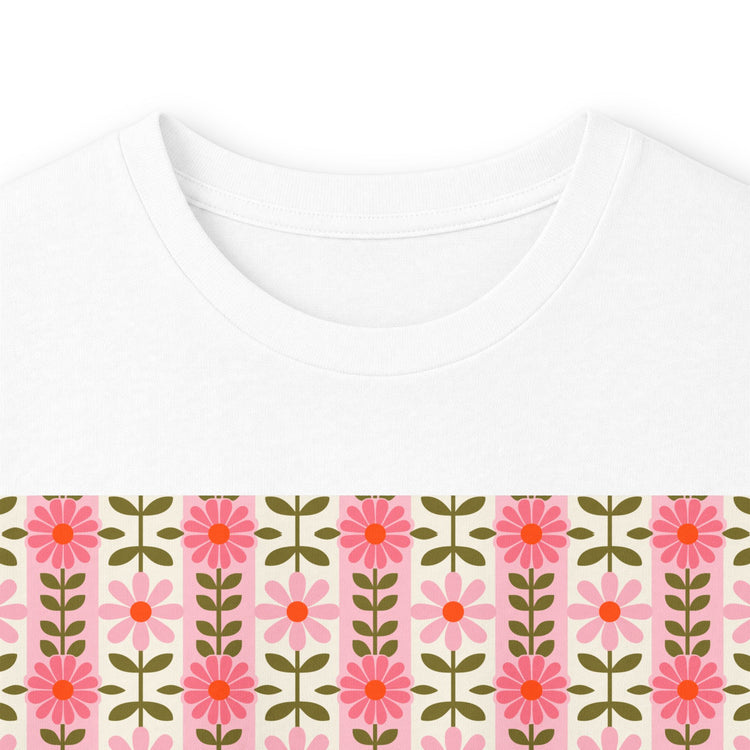 Retro Daisy Blooms long sleeve tee in white – original NewGiftDay design