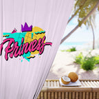 90s Style Princess Geometric Design On Soft Pink Blackout Window Curtain