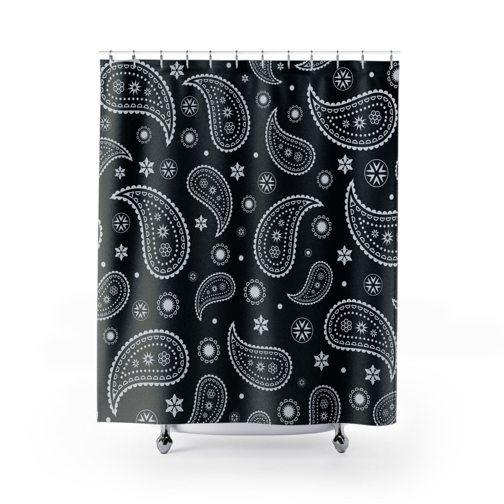 Classic Black & White Paisley Shower Curtain Gift: Timeless Boho Chic for Edgy Homes