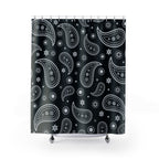 Classic Black & White Paisley Shower Curtain Gift: Timeless Boho Chic for Edgy Homes