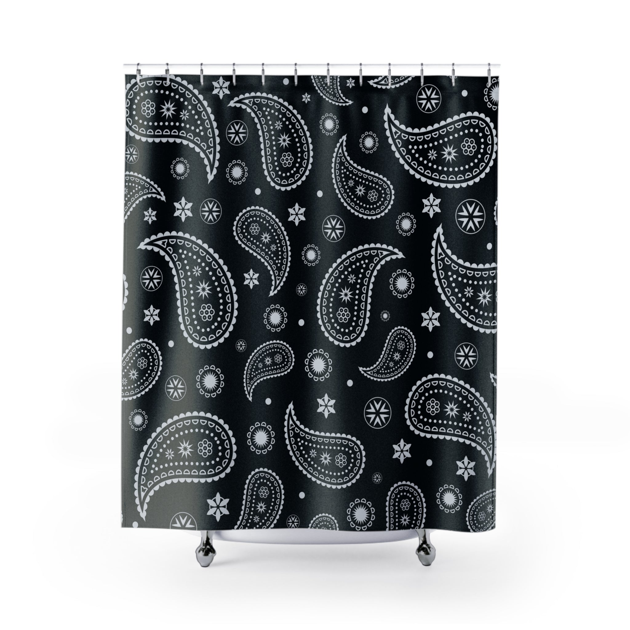 Classic Black & White Paisley Shower Curtain Gift: Timeless Boho Chic for Edgy Homes