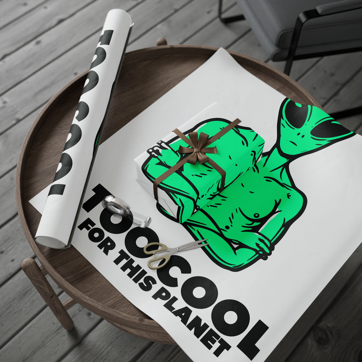 Too Cool For This Planet wrapping paper – original NewGiftDay design, view 2