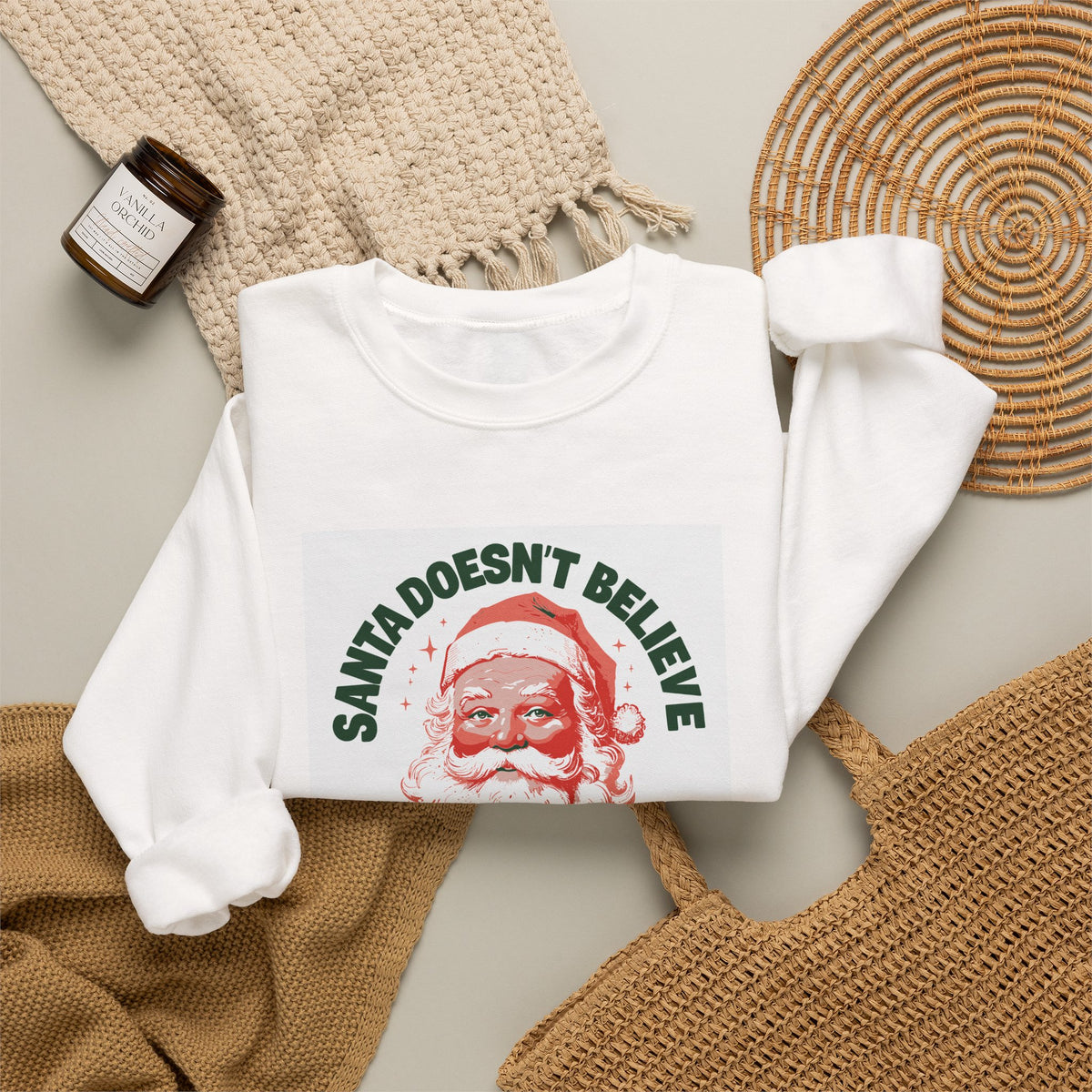 Santa Doesn't Believe in You Either sweatshirt – original NewGiftDay design, view 8
