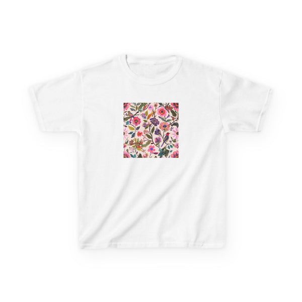 Blush Bird Garden DTG Printed Kids Tee for Tiny Garden Days design
