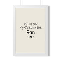 Bigfoot Christmas List Framed poster – original NewGiftDay design, view 16