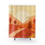 Scenic Autumn Hills Sunrise Shower Curtain Gift: Picturesque Fall for Serene Homes