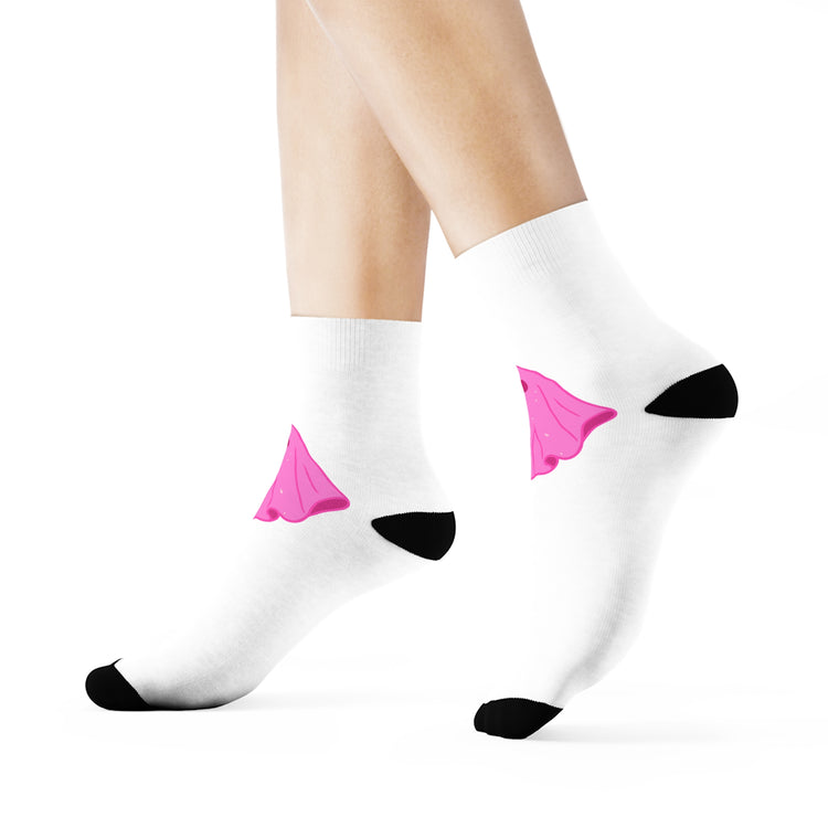 Pink Ghost Parade Crew socks – original NewGiftDay design, view 3