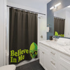 "Believe In Me" Alien Shower Curtain Gift: Quirky Sci-Fi Art for Cosmic Homes