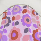 Mod Geometric Pink Flower Tile Shower Curtain Gift: Retro Pop for Stylish Homes