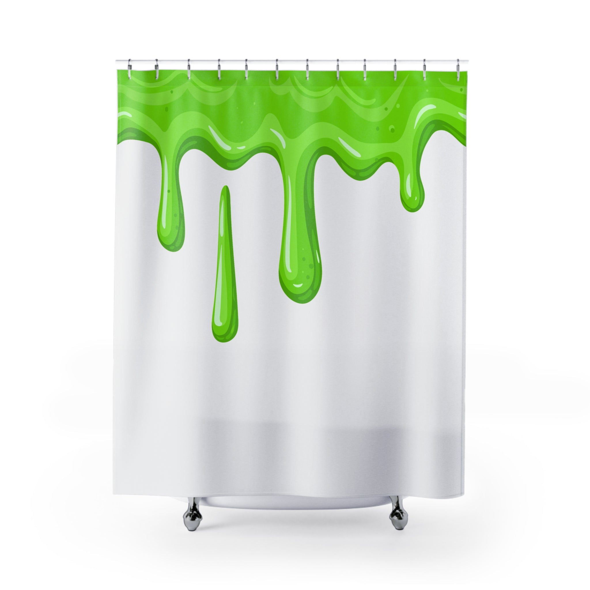 Dripping Green Goo Shower Curtain Gift: Playful Slime Art for Quirky Homes