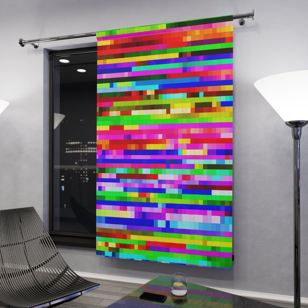 Vintage Television Pixels Blackout Window Curtain