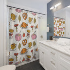 Oktoberfest & Autumn Feast Pattern Shower Curtain Gift: Festive Whimsy for Seasonal Celebrations