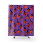 Witch Hat Jack-O'-Lantern Pattern Shower Curtain Gift: Playful Spooky for Festive Homes