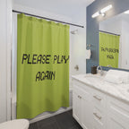 "Please Play Again" Slogan Shower Curtain Gift: Retro Gaming Fun for Nostalgic Homes