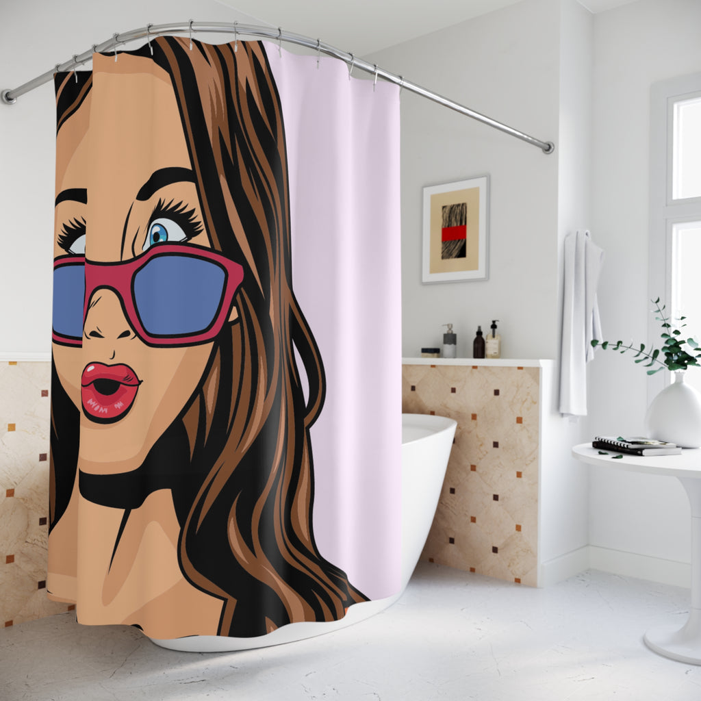 Pop Art Surprised Woman Shower Curtain Gift: Comic Book Chic for Expressive Homes