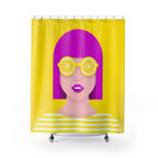 Lemon Slice Shades Pop Art Shower Curtain Gift: Zesty Style for Bold Homes