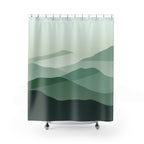 Abstract Green Hills Shower Curtain Gift: Serene Landscape for Tranquil Spaces