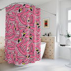 Pink Flamingo Pool Float Shower Curtain Gift: Tropical Fun for Whimsical Homes